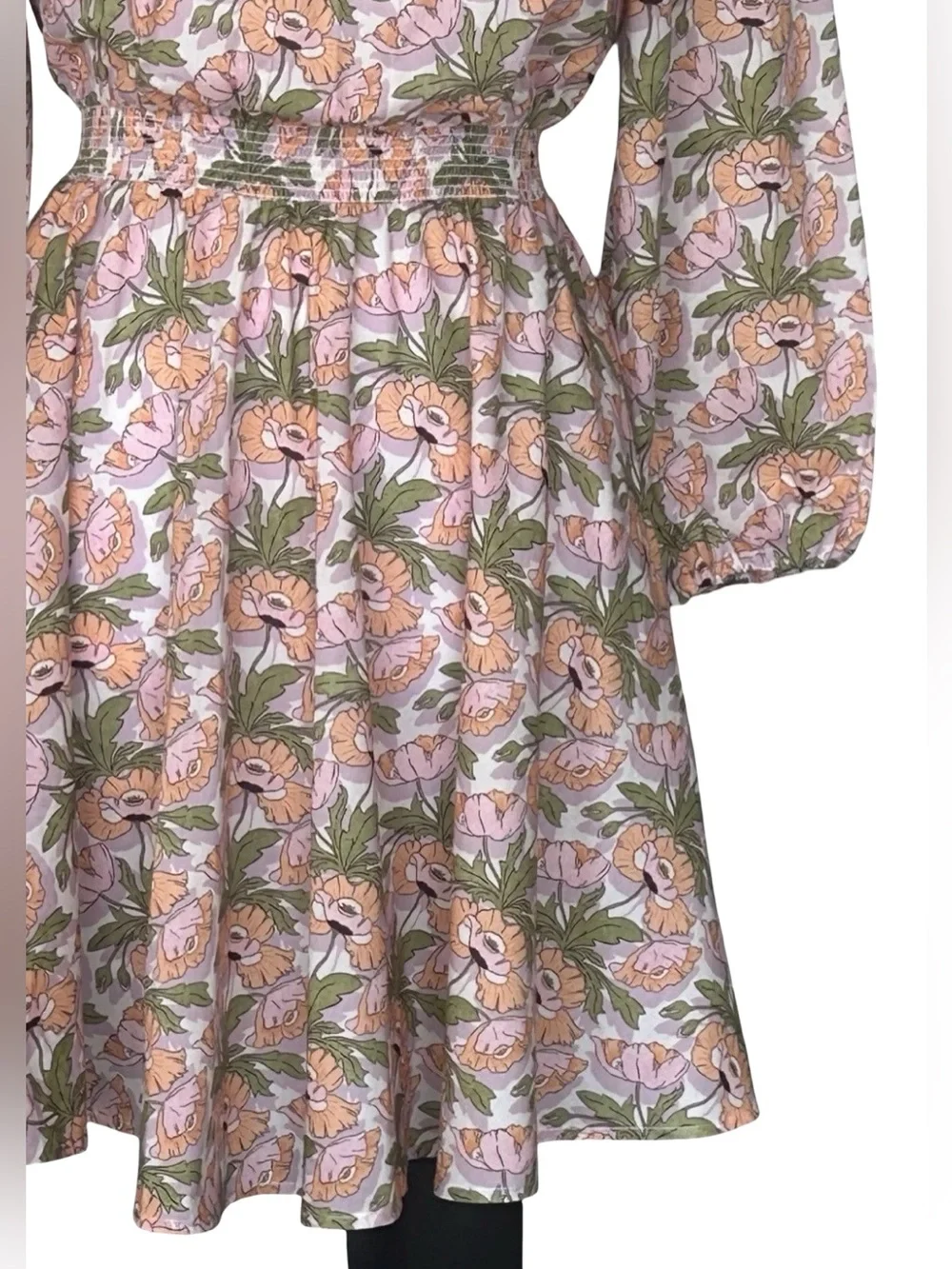 J.Crew Liberty Fabric Floral SmockedMini Dress XXS XS S Long Sleeve Cottagecore